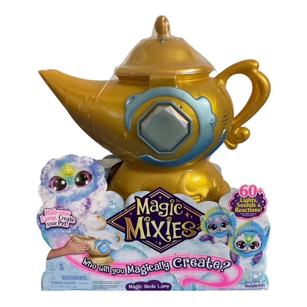 Magic Mixies Magic Genie Lamp with Interactive 8" Blue Plush Toy - CHILDRENS TOY